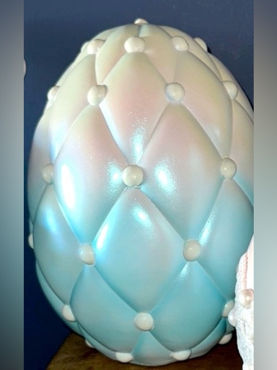 Other - Iridescent Blue Quilted looking Decorative Accent Egg